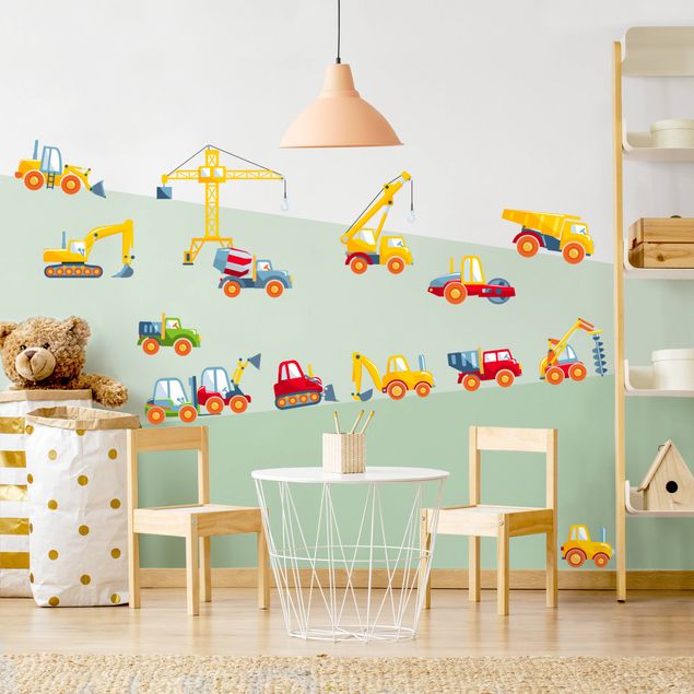 Wall decal Plan site vehicles set