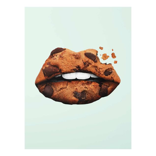 Wall art turquoise Lips With Biscuit