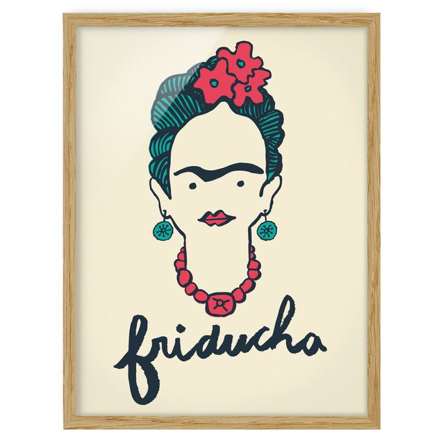 Floral canvas Frida Kahlo - Friducha