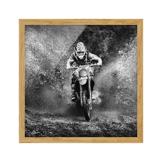 Black and white framed photos Motocross In The Mud