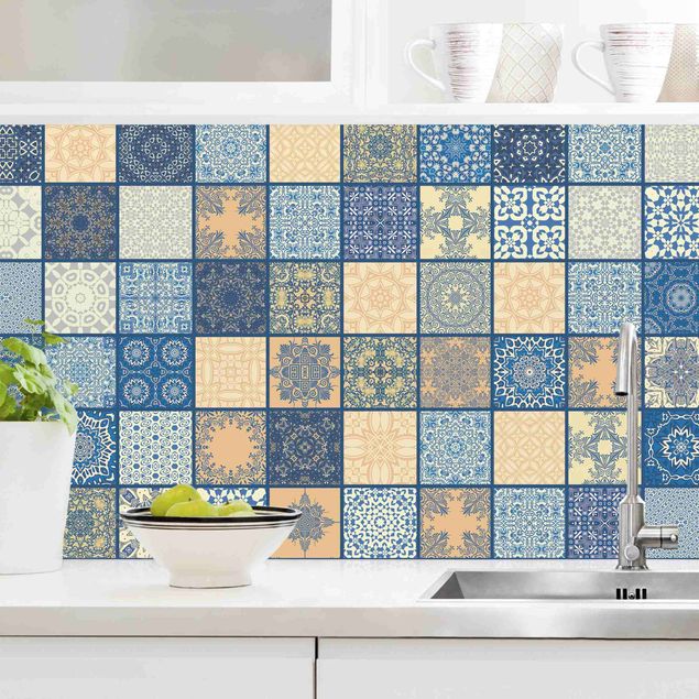 Kitchen Sunny Mediterranian Tiles With Blue Joints II