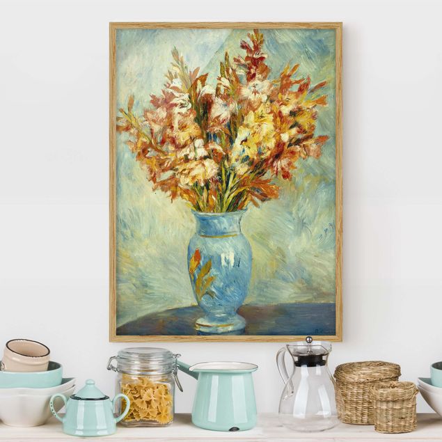 Kitchen Auguste Renoir - Gladiolas in a Blue Vase