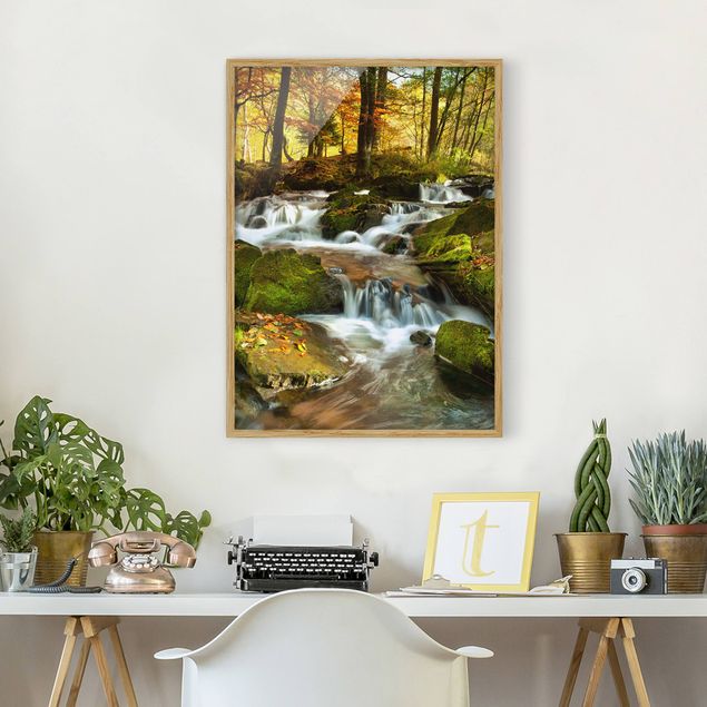 Landscape canvas prints Waterfall Autumnal Forest