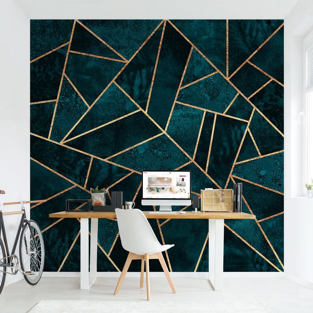 Wallpapers patterns Dark Turquoise With Gold