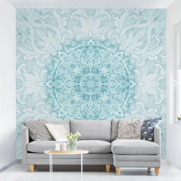 Wallpapers patterns Mandala Watercolour Ornament Turquoise