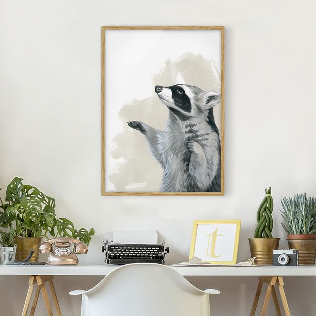 Bear art prints Forest Friends - Raccoon