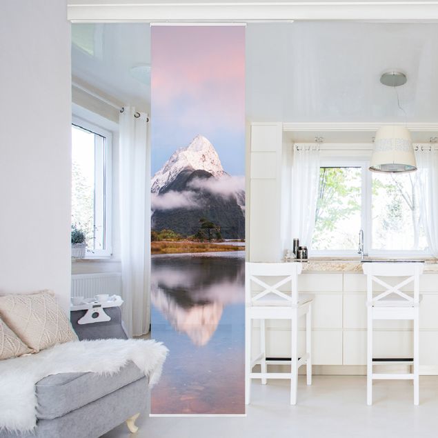 Sliding panel curtains landscape Mountains At A Stretch Of Water