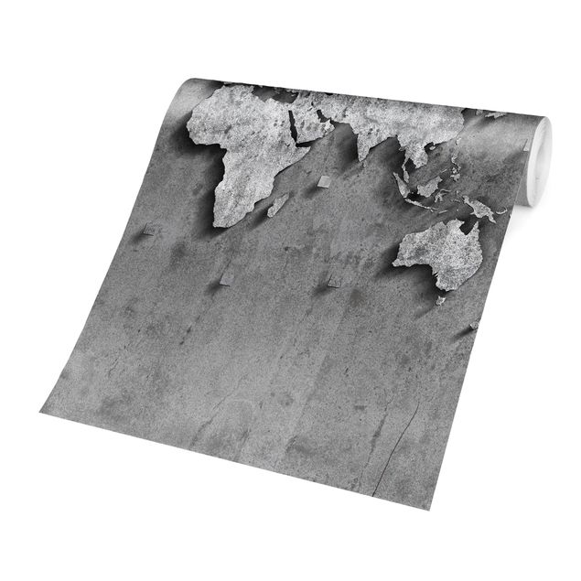 Adhesive wallpaper Concrete World Map