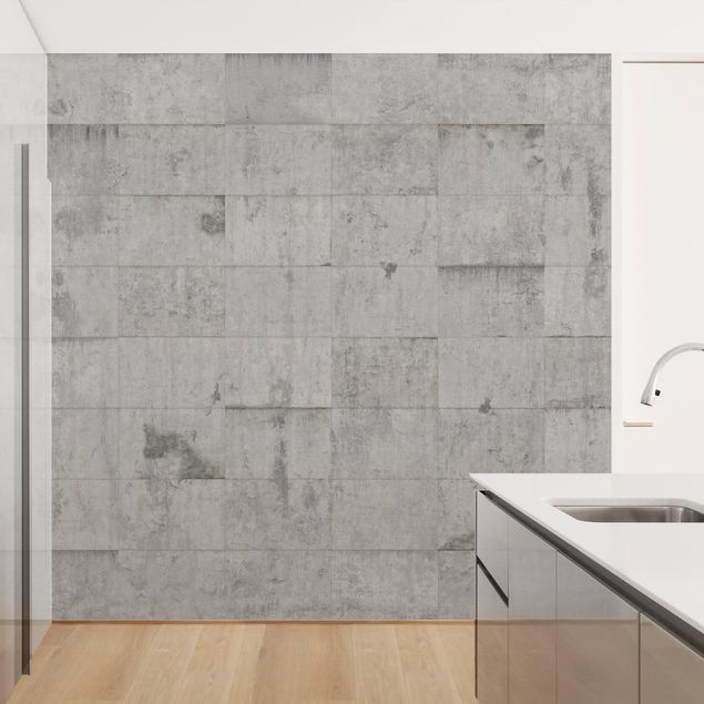 Wallpapers modern Concrete Brick Look Grey