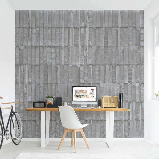 Kitchen Concrete Brick Wallpaper