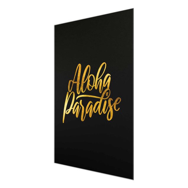 Prints Gold - Aloha Paradise On Black
