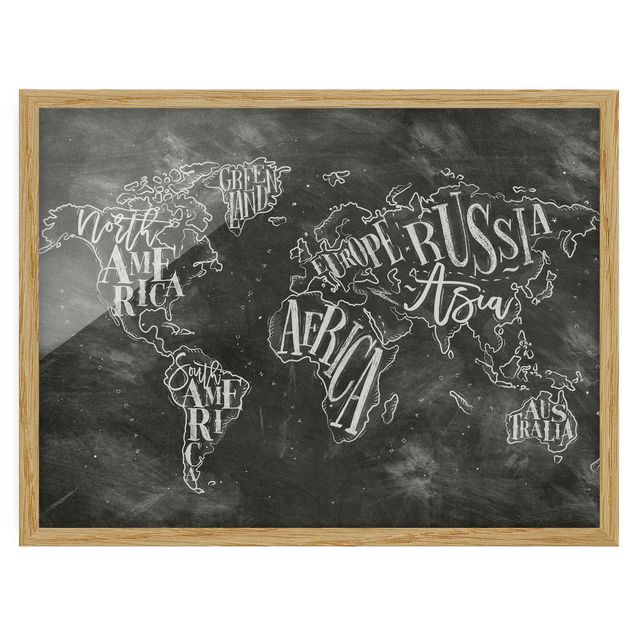 Prints quotes Chalk World Map