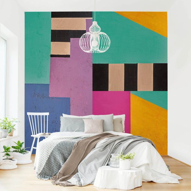 Wallpapers geometric Big Bold Color Block Concrete