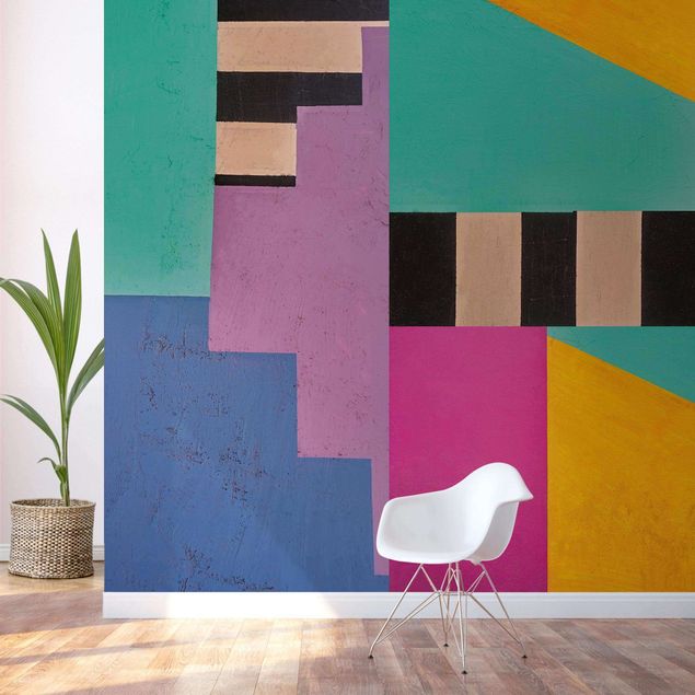 Self adhesive wallpapers Big Bold Color Block Concrete