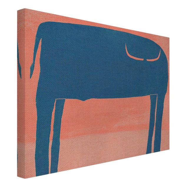 Canvas abstract Blue Bull