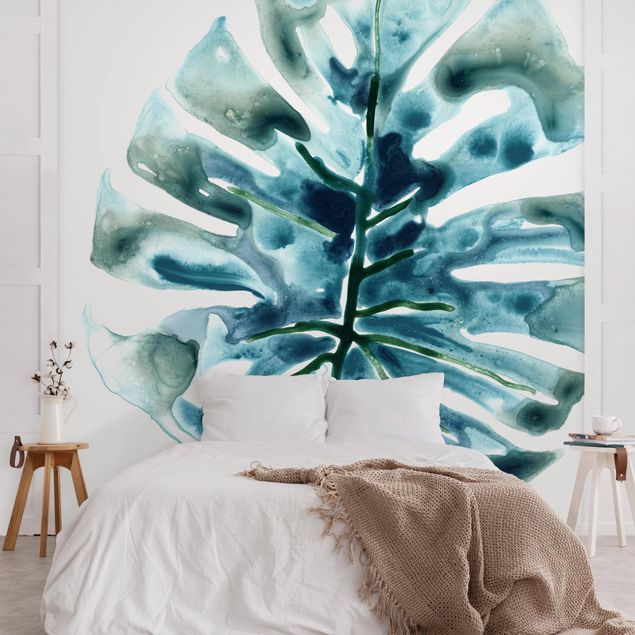 Contemporary wallpaper Blue Tropical Jewel