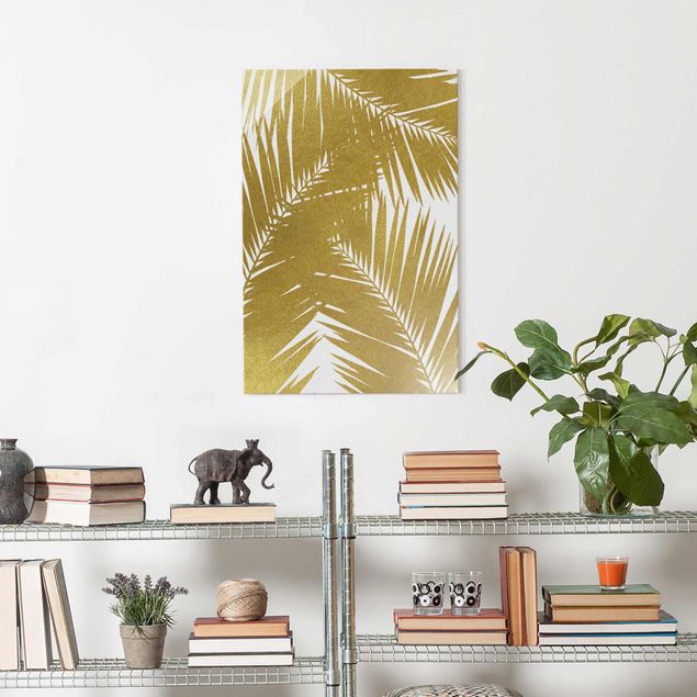 Prints landscape View Through Golden Palm Leaves
