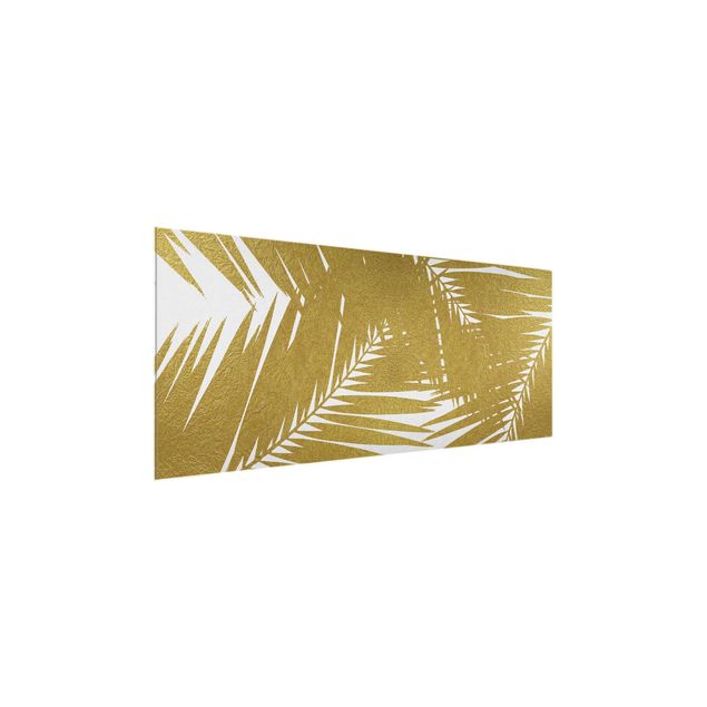 Art prints View Through Golden Palm Leaves