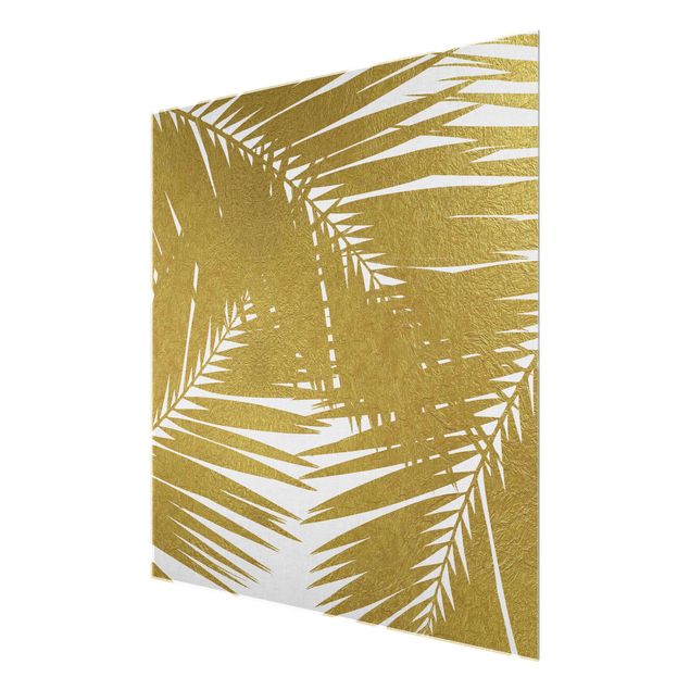 Prints View Through Golden Palm Leaves