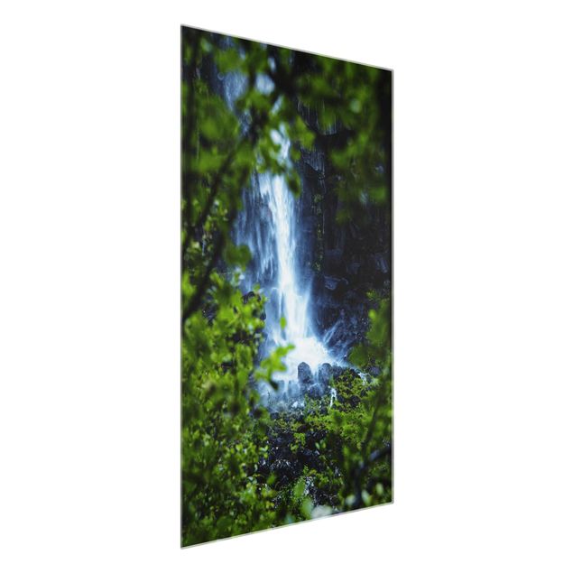 Glass prints landscape View Of Waterfall