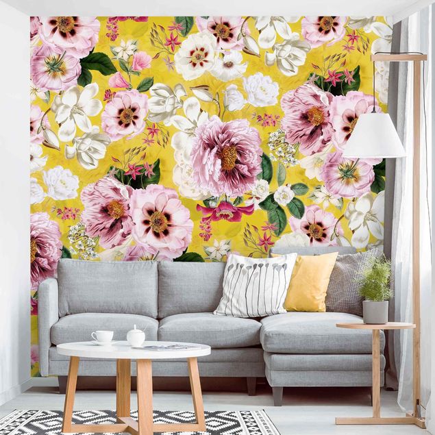 Wallpapers patterns Blossoms On Yellow