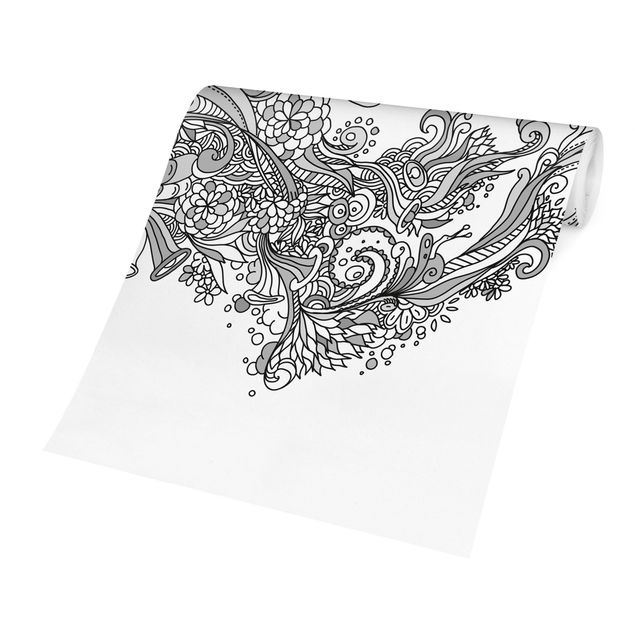 Wallpapers patterns Floral Wave Black And White