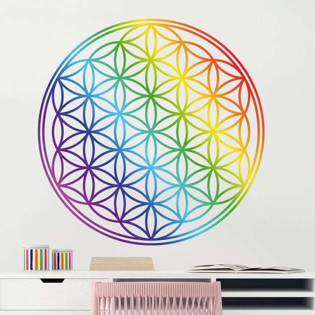 Kitchen Flower of life rainbow color
