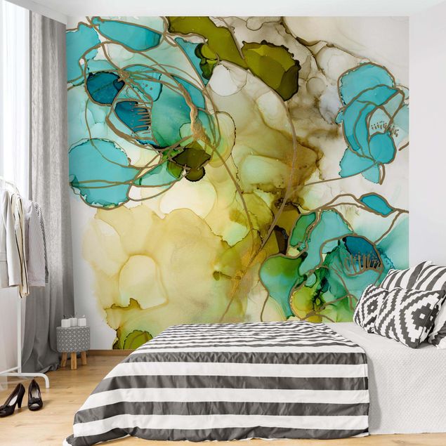 Contemporary wallpaper Flower Facets In Watercolour