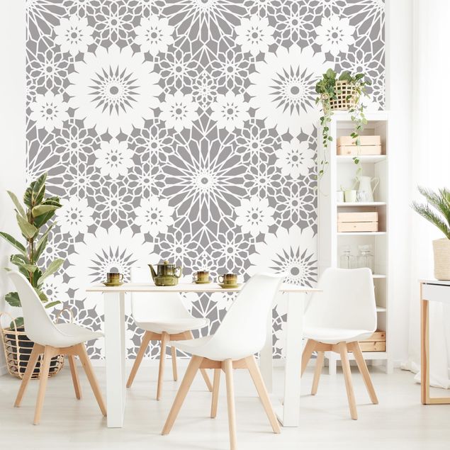 Wallpapers flower Flower Mandala In Light Grey
