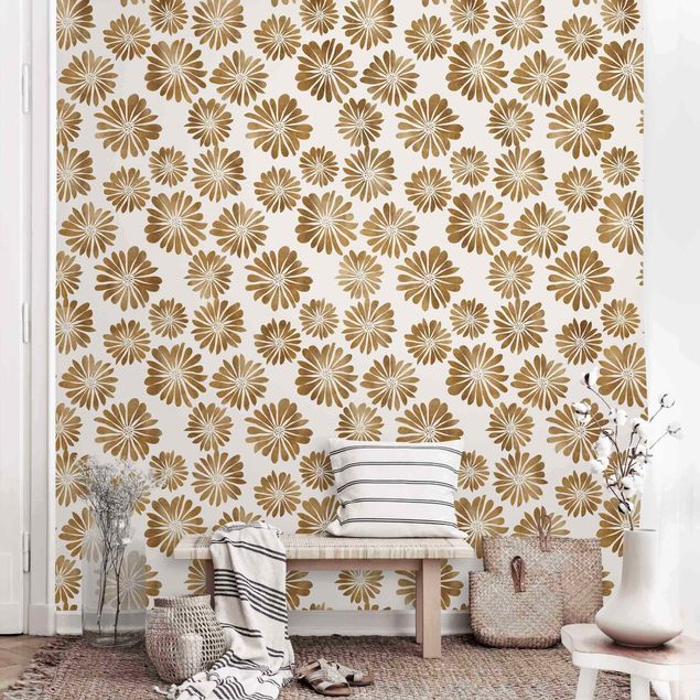 Gold wallpapers Flower Pattern Hawaii In Gold