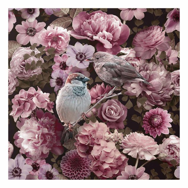 Floral picture Floral Paradise Sparrow In Antique Pink