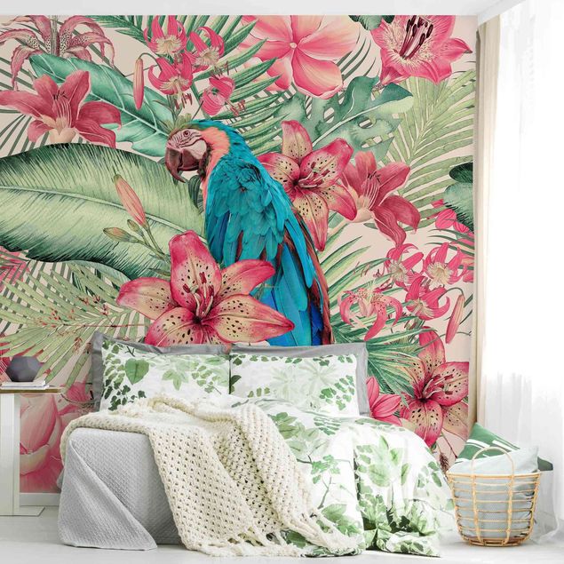 Wallpapers flower Floral Paradise Tropical Parrot