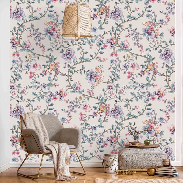 Wallpapers modern Flower Tendrils In Pastel Colours