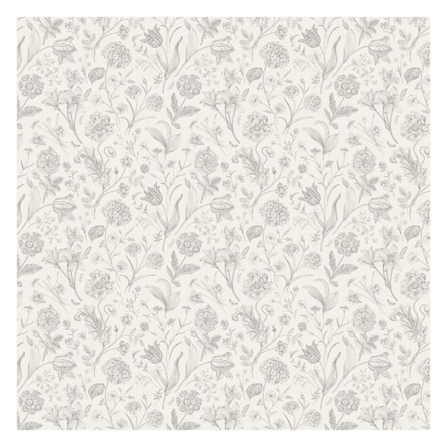 Adhesive wallpaper Flower Dance In Gray