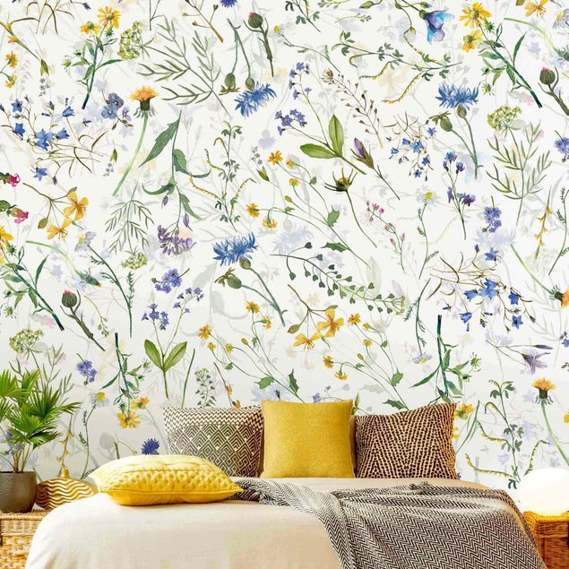 Wallpapers modern Flower Meadow In Watercolour