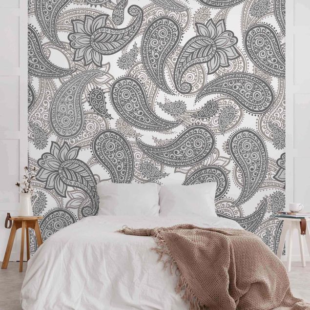 Wallpapers modern Boho Mandala Pattern In Grey
