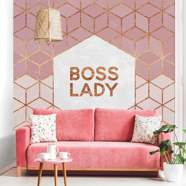 Wallpapers patterns Boss Lady Hexagons Pink