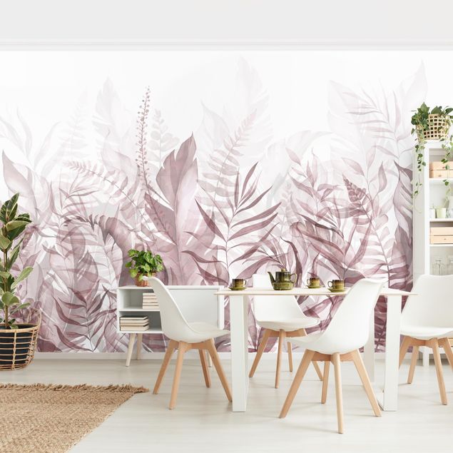 Pink aesthetic wallpaper Botany - Tropical Leaves Pink