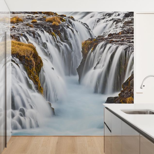 Contemporary wallpaper Brúarfoss Waterfall In Iceland