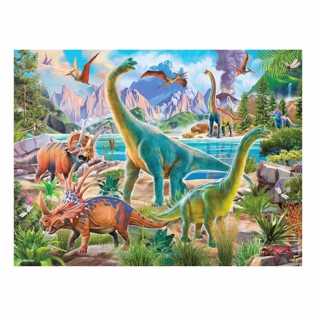 Prints modern Brachiosaurus And Tricaterops