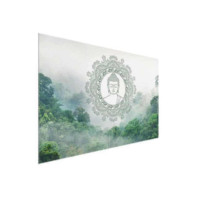 Mountain prints Buddha Mandala In Fog