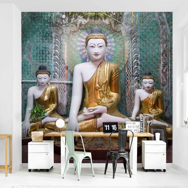 Silver wallpapers Buddha Statues