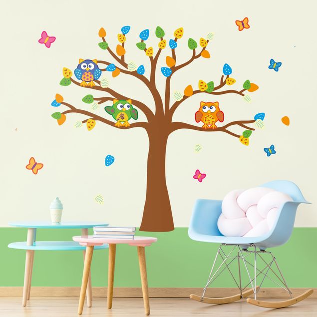 Bird wall decals Colorful owls