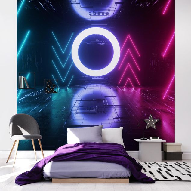 Modern wallpaper designs Colourful Neon Lights