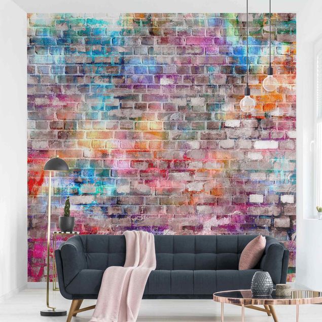 Wallpapers marble Colourful Shabby Brick Wall