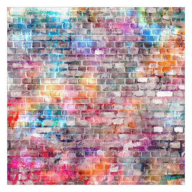 Wallpapers industrial Colourful Shabby Brick Wall