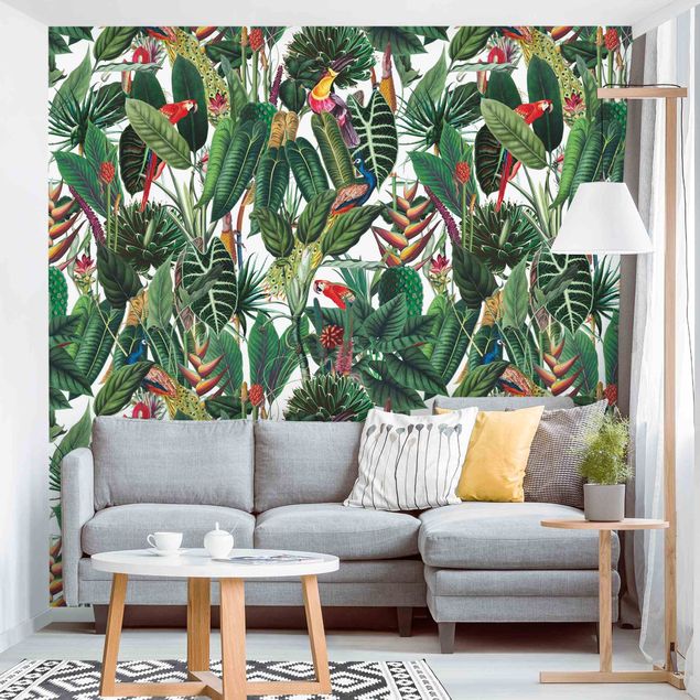 Wallpapers birds Colourful Tropical Rainforest Pattern