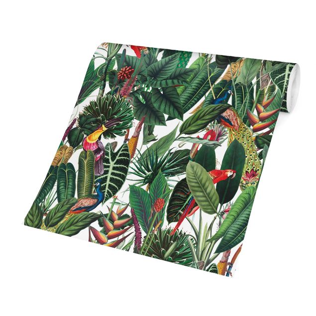 Contemporary wallpaper Colourful Tropical Rainforest Pattern