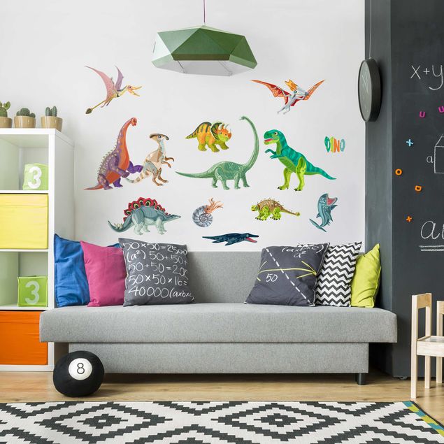 Wall art stickers Colorful dinosaur set