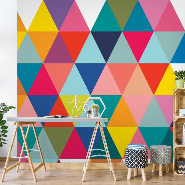 Contemporary wallpaper Colourful Triangle Pattern